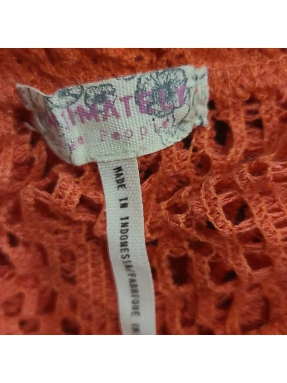 Free People Crochet Top, Geolace, Watermelon Pink